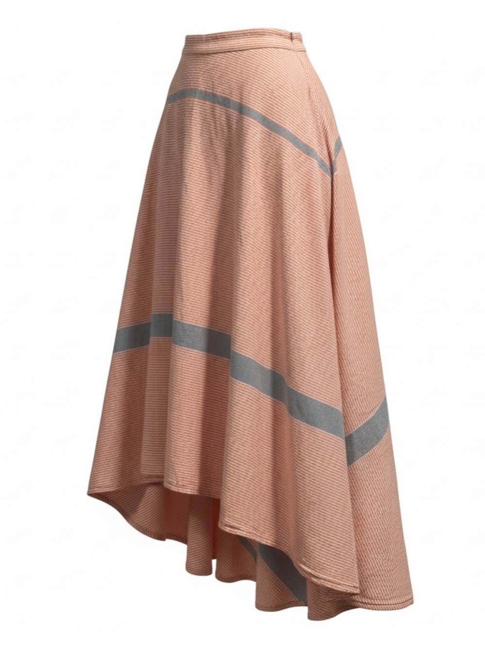 Apiece Apart Peach and Gray Asymmetric High-Low 100% cotton Skirt
